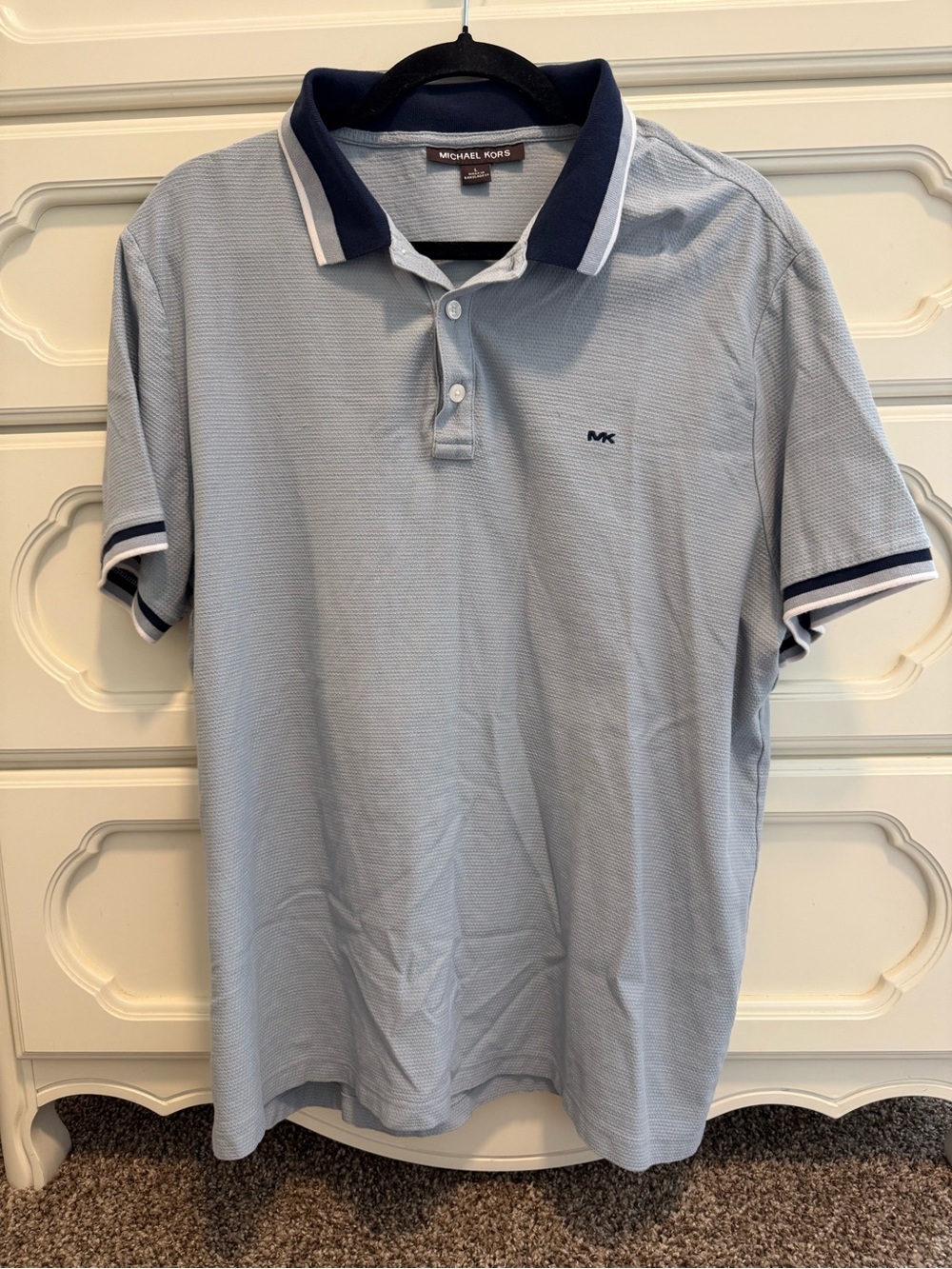 Michael Kors Light Blue Polo with Navy Trim